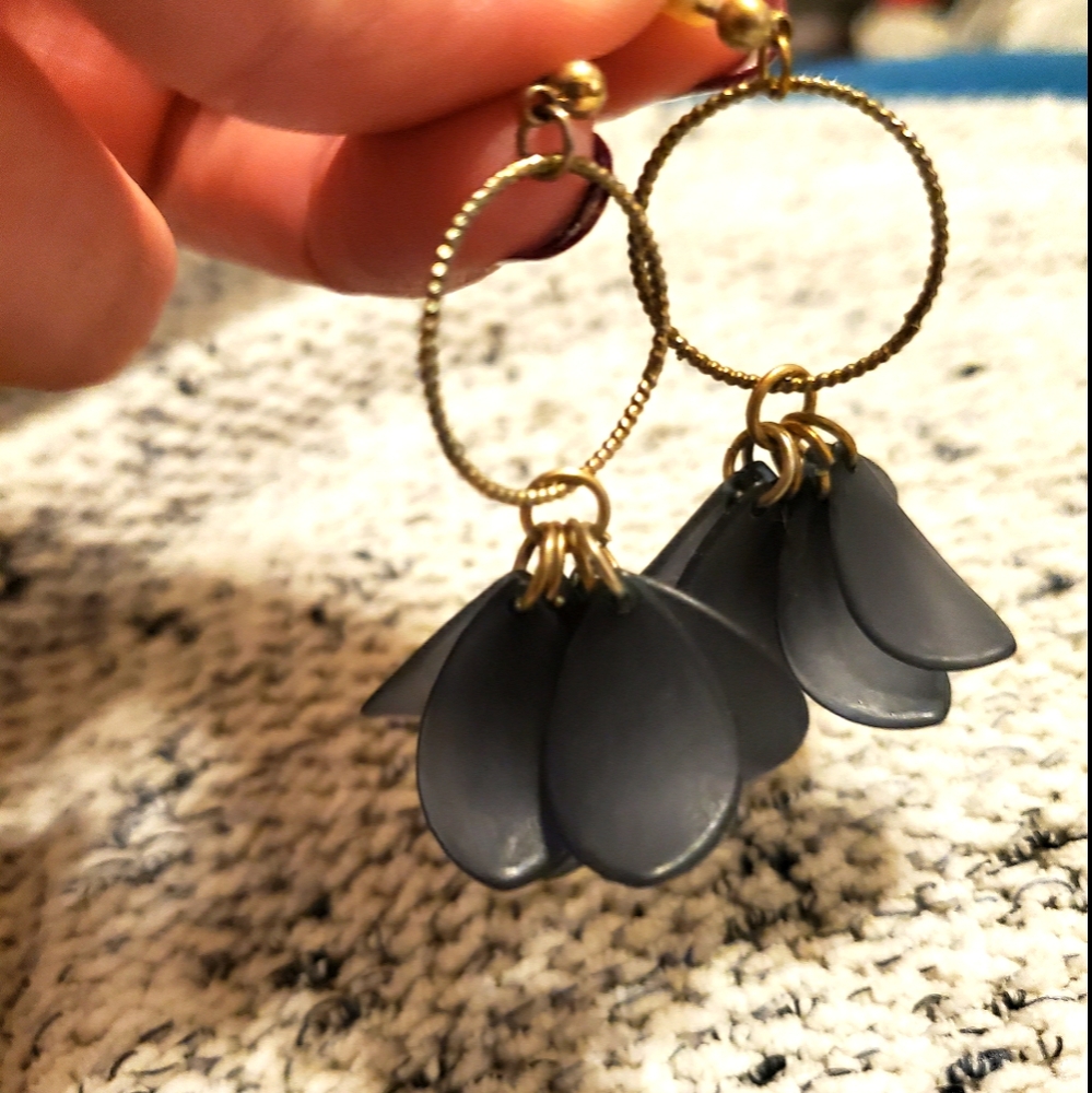 Blue and Gold Earrings